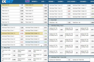 1xBet Bet Builder Step 1