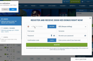 1xBet Registration step 2