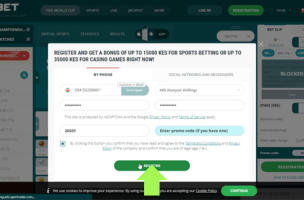 22bet Registration step 4