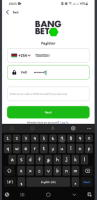 Bangbet App Registration step 3