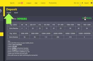 How to Fund the BangBet Balance Deposit Guide via Mpesa step 2