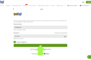 Betika Log in step 3