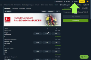 Betika Withdrawal step 1