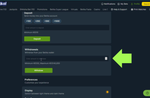 Betika Withdrawal step 2