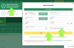 Betwinner Registration Bonus step 2