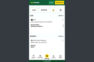 Betwinner How to Download the App for iOS step 1