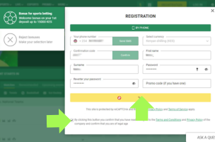 Betwinner Registration step 3
