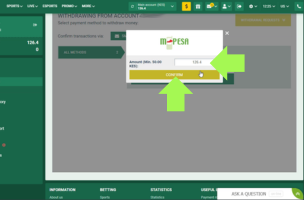 Betwinner Withdrawal step 3