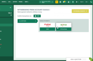 Betwinner How to Withdraw via M-Pesa step 1