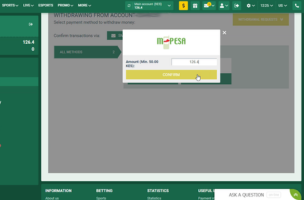 Betwinner How to Withdraw via M-Pesa step 2