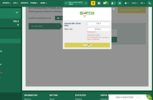 Betwinner How to Withdraw via M-Pesa step 3