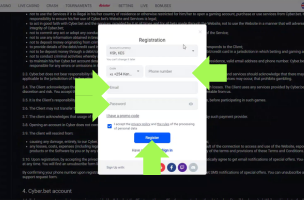 How to Register on the CyberBet Website step 3