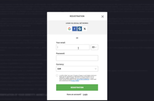 GGBet Registration Process on the Website step 2