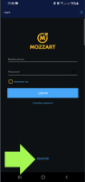 MozzartBet Registration App step 1