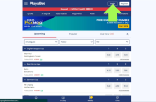 PlayaBet Log in step 1