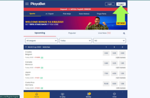 PlayaBet Registration step 1