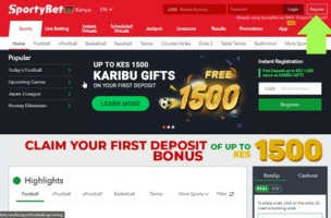 Sportybet Registration Web step 1